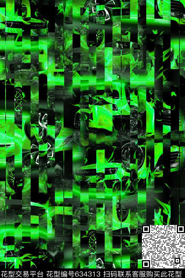 几何线条条纹火焰条纹数码印花华亿平台下载（图片编号: 634313） - 瓦栏（Walan）