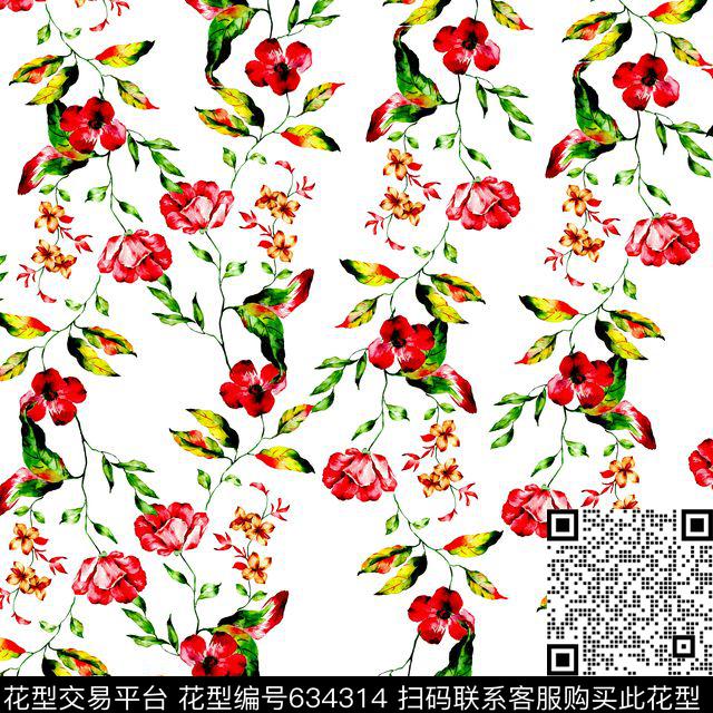 小碎花花朵花卉数码印花华亿平台下载（图片编号: 634314） - 瓦栏（Walan）