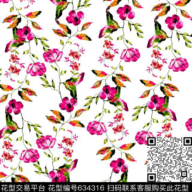 小碎花花朵花卉数码印花华亿平台下载（图片编号: 634316） - 瓦栏（Walan）