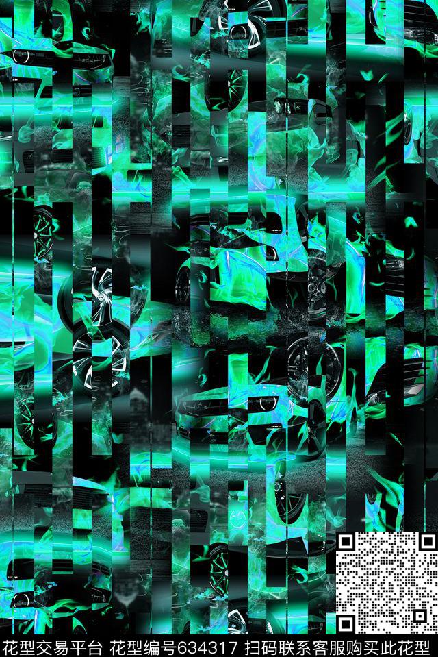 几何线条条纹火焰条纹数码印花华亿平台下载（图片编号: 634317） - 瓦栏（Walan）