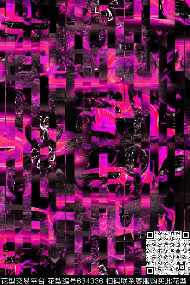 几何线条条纹火焰条纹数码印花华亿平台下载（图片编号: 634336） - 瓦栏（Walan）