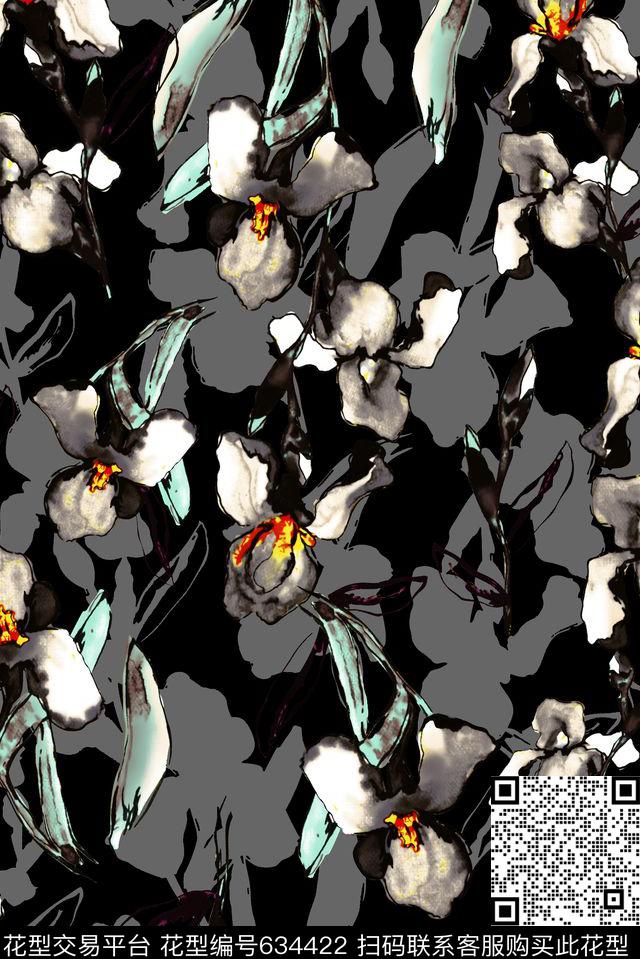 花卉男装羽绒服花男装外套花数码印花华亿平台下载（图片编号: 634422） - 瓦栏（Walan）