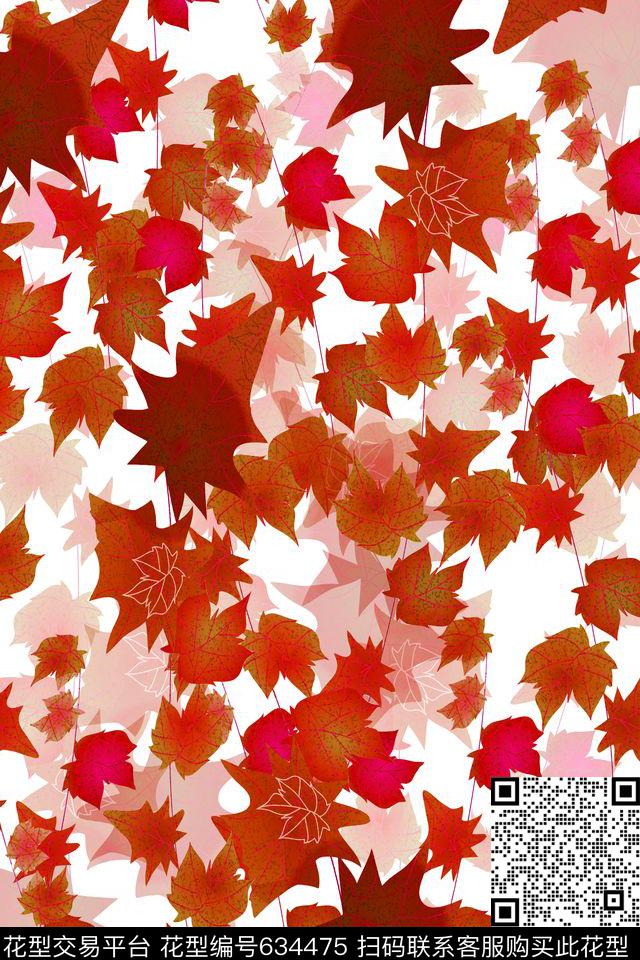 叶子绿叶树叶数码印花华亿平台下载（图片编号: 634475） - 瓦栏（Walan）