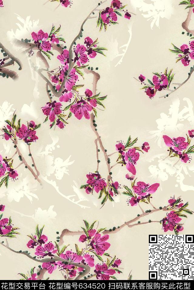 时尚女装中国风清新中国风国画写意数码印花华亿平台下载（图片编号: 634520） - 瓦栏（Walan）