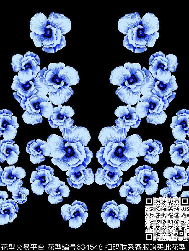 小碎花兰花花朵数码印花华亿平台下载（图片编号: 634548） - 瓦栏（Walan）