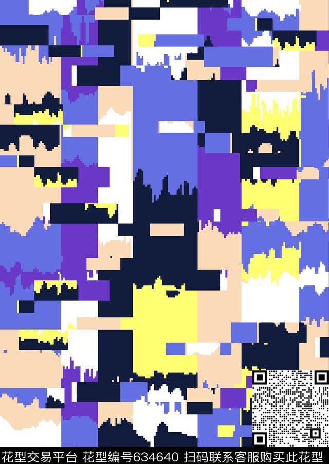 新型科技几何传统印花华亿平台下载（图片编号: 634640） - 瓦栏（Walan）