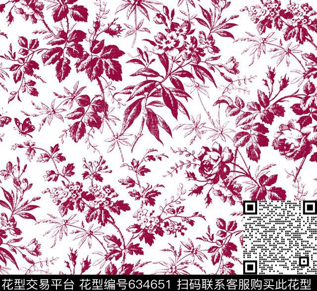 花朵花卉传统印花华亿平台下载（图片编号: 634651） - 瓦栏（Walan）
