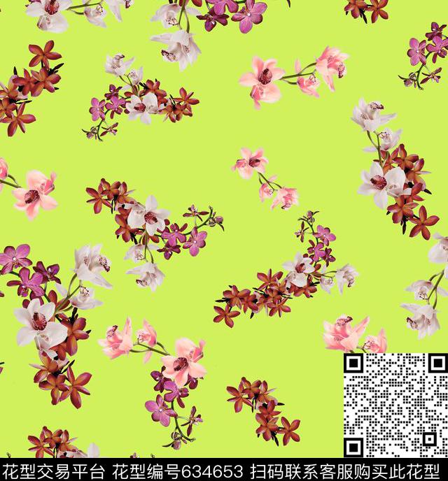 花朵花卉数码印花华亿平台下载（图片编号: 634653） - 瓦栏（Walan）