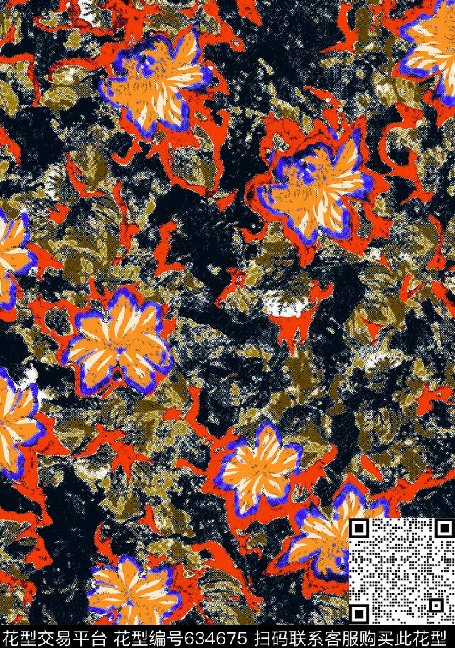 花卉数码印花华亿平台下载（图片编号: 634675） - 瓦栏（Walan）