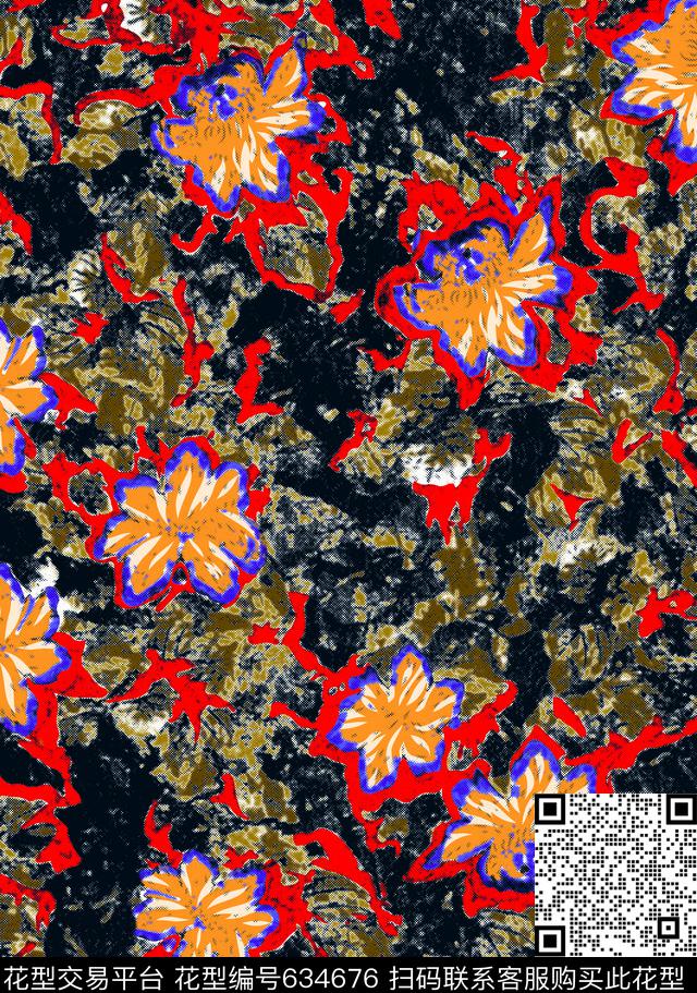 花卉数码印花华亿平台下载（图片编号: 634676） - 瓦栏（Walan）