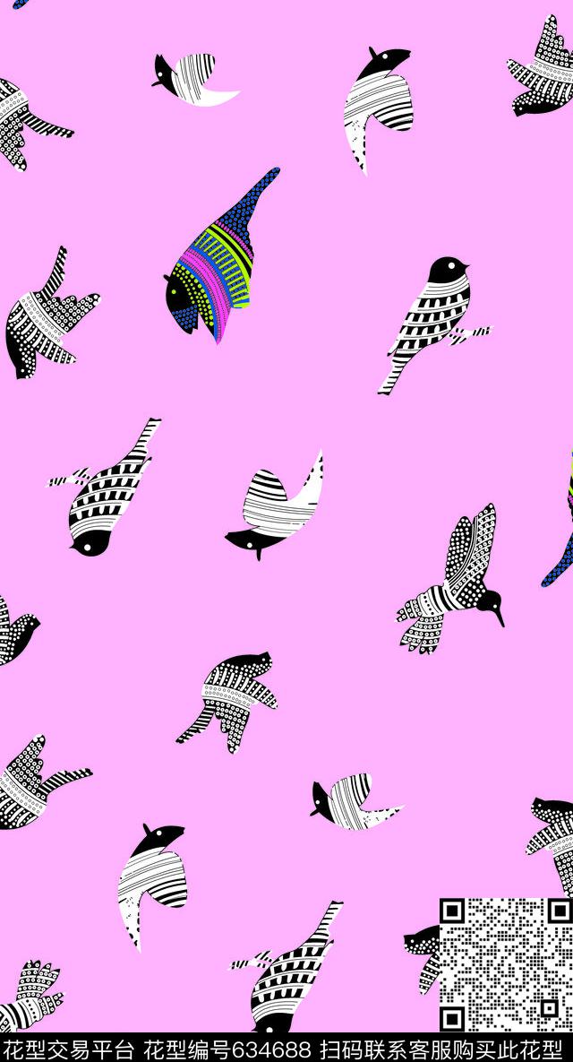 鸟传统印花华亿平台下载（图片编号: 634688） - 瓦栏（Walan）