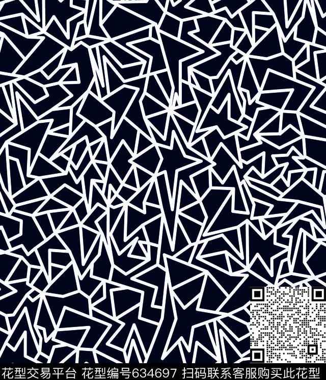 三角形五角星几何传统印花华亿平台下载（图片编号: 634697） - 瓦栏（Walan）