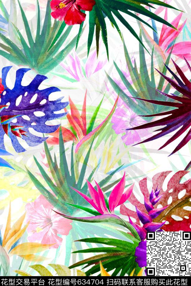 女装连衣裙花卉数码印花华亿平台下载（图片编号: 634704） - 瓦栏（Walan）