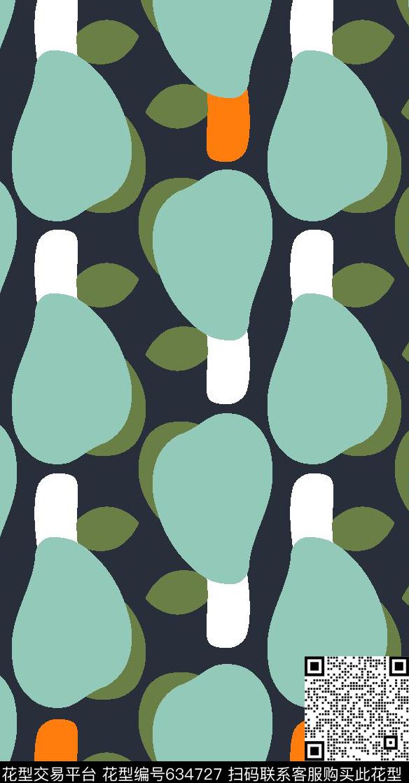 雨滴卡通树传统印花华亿平台下载（图片编号: 634727） - 瓦栏（Walan）