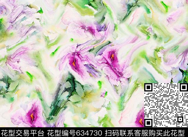 波浪条纹波浪形数码花大气抽象数码印花华亿平台下载（图片编号: 634730） - 瓦栏（Walan）