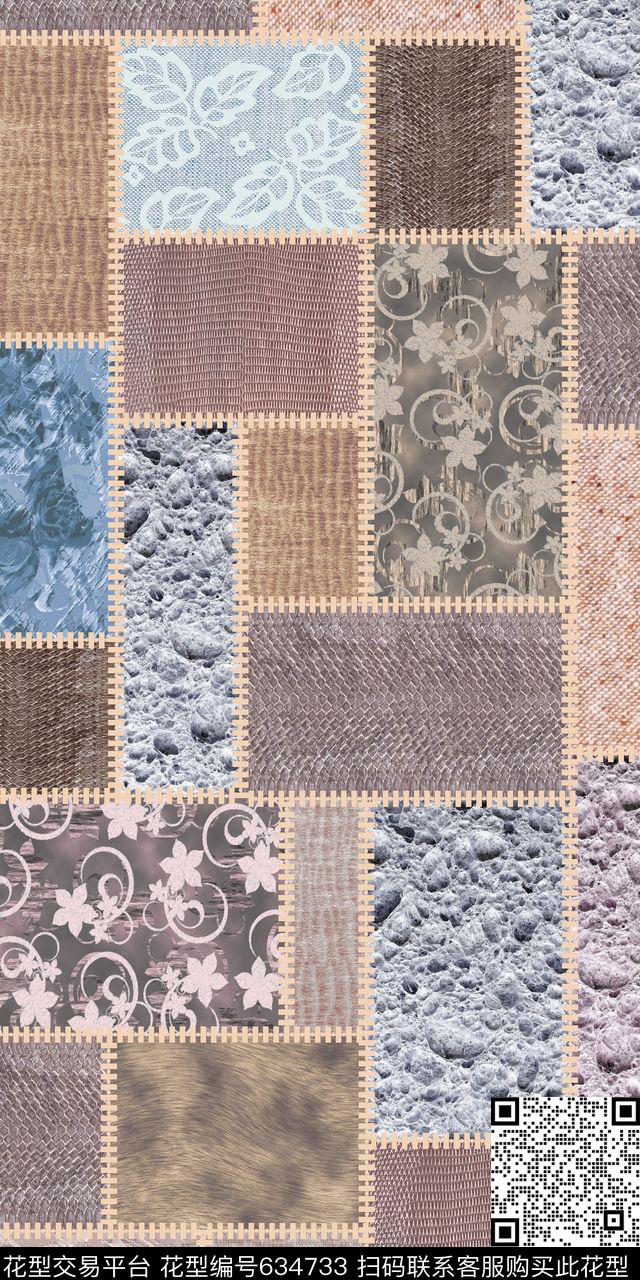 几何抽象纹理沙发华亿平台数码印花华亿平台下载（图片编号: 634733） - 瓦栏（Walan）