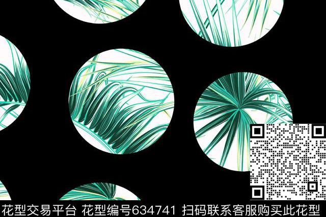 热带棕榈叶传统印花华亿平台下载（图片编号: 634741） - 瓦栏（Walan）