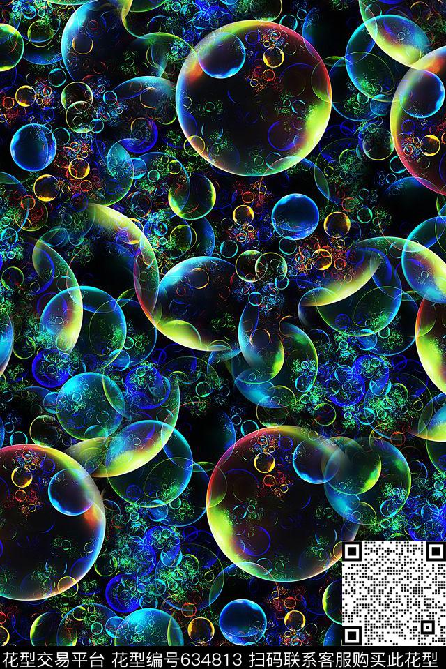 时尚潮流分形抽象几何数码印花时尚流行设计彩色印花时尚女装裙子外套卫衣印花数码印花华亿平台下载（图片编号: 634813） - 瓦栏（Walan）