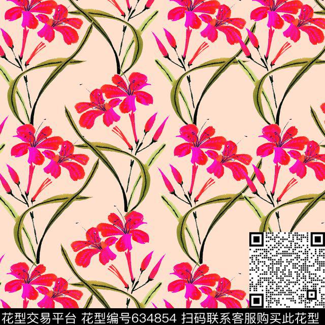 水仙花小碎花花朵数码印花华亿平台下载（图片编号: 634854） - 瓦栏（Walan）