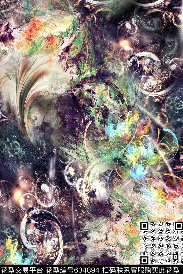 抽象分形光影数码印花华亿平台下载（图片编号: 634894） - 瓦栏（Walan）