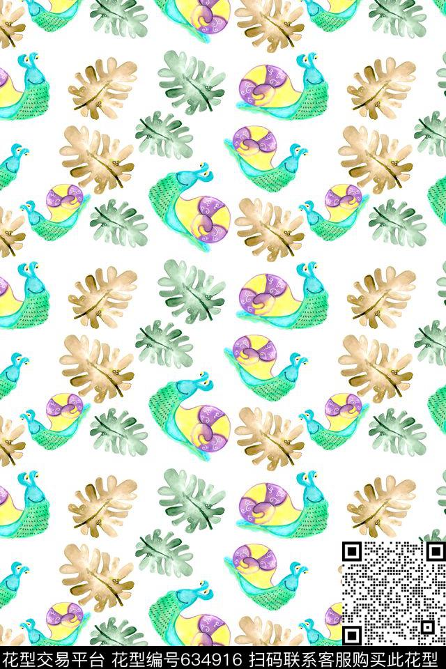 童装叶子蜗牛数码印花华亿平台下载（图片编号: 634916） - 瓦栏（Walan）