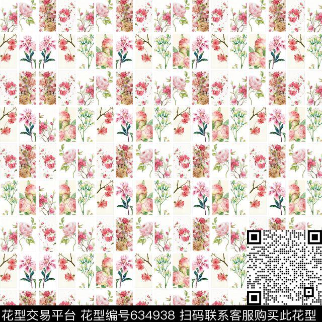 瓷砖窗花花卉格子几何花格数码印花华亿平台下载（图片编号: 634938） - 瓦栏（Walan）