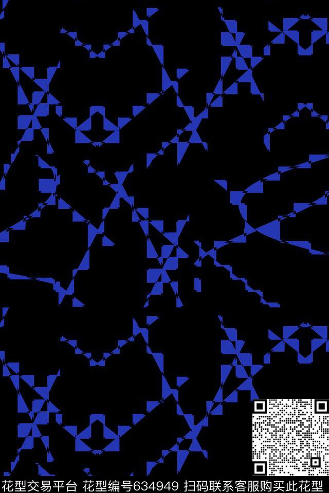 小方块不规则几何几何传统印花华亿平台下载（图片编号: 634949） - 瓦栏（Walan）