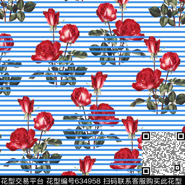 花朵玫瑰牡丹数码印花华亿平台下载（图片编号: 634958） - 瓦栏（Walan）