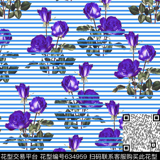 花朵玫瑰牡丹数码印花华亿平台下载（图片编号: 634959） - 瓦栏（Walan）