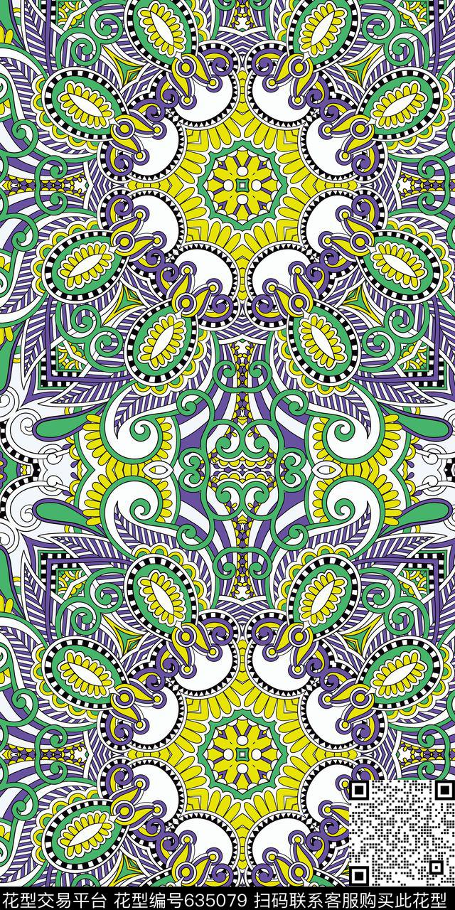 Fei-花纹肌理佩斯利Fei-女装数码印花华亿平台下载（图片编号: 635079） - 瓦栏（Walan）