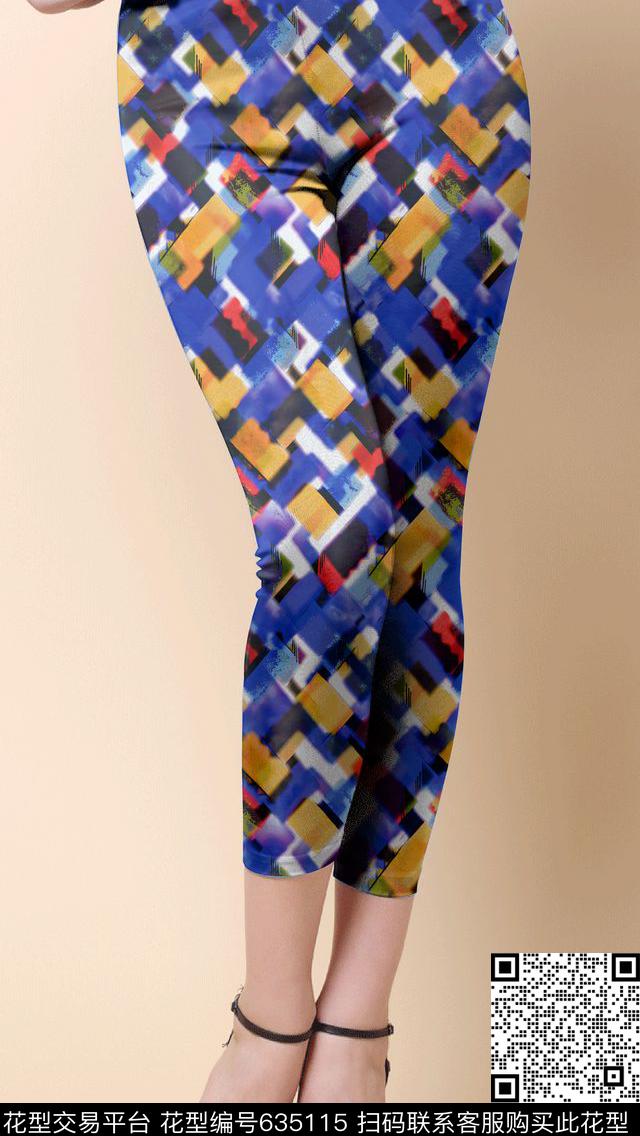 女装裤子几何数码印花华亿平台下载（图片编号: 635115） - 瓦栏（Walan）