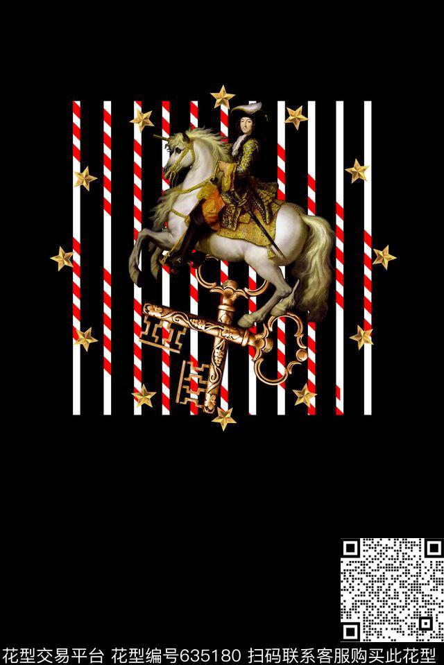 时尚骑士T恤数码印花华亿平台下载（图片编号: 635180） - 瓦栏（Walan）