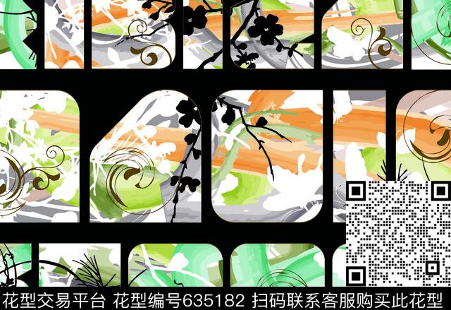 几何格子字母传统印花华亿平台下载（图片编号: 635182） - 瓦栏（Walan）