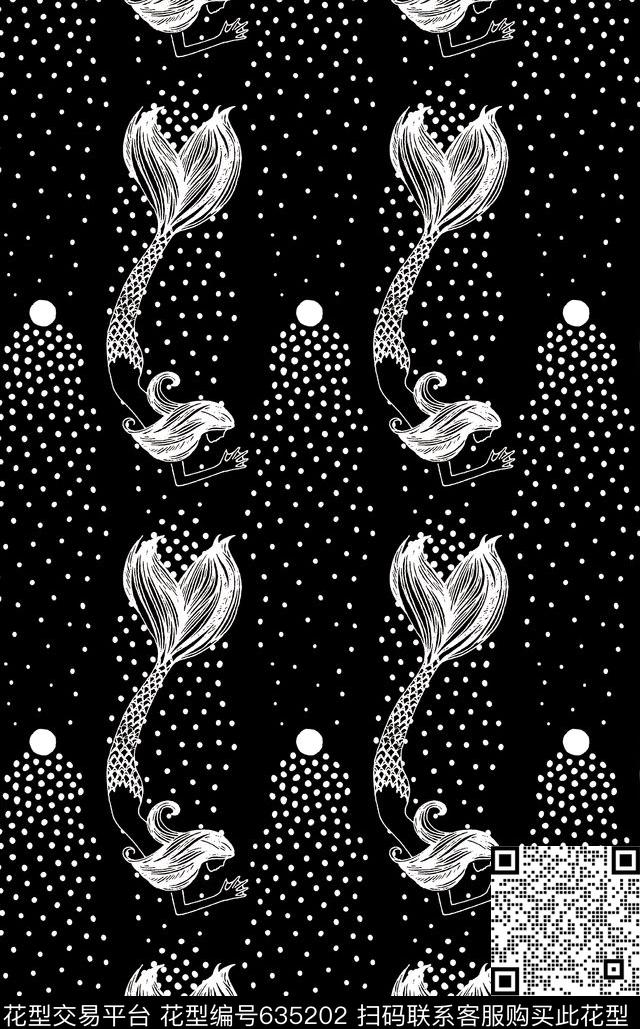 波点黑白人物传统印花华亿平台下载（图片编号: 635202） - 瓦栏（Walan）