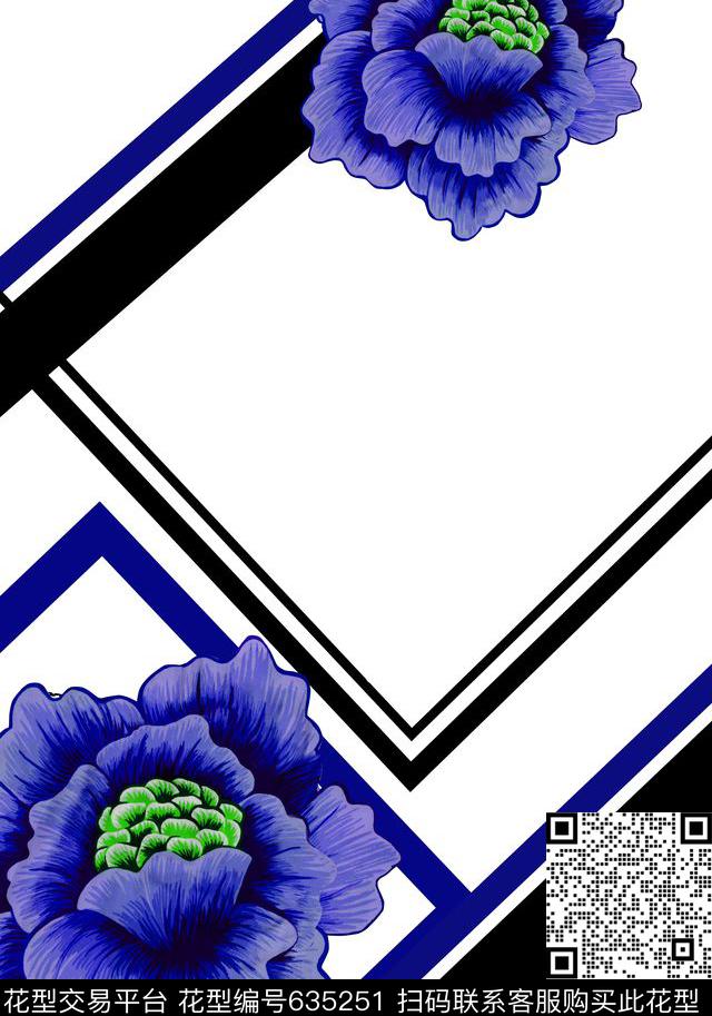 牡丹玫瑰花卉数码印花华亿平台下载（图片编号: 635251） - 瓦栏（Walan）