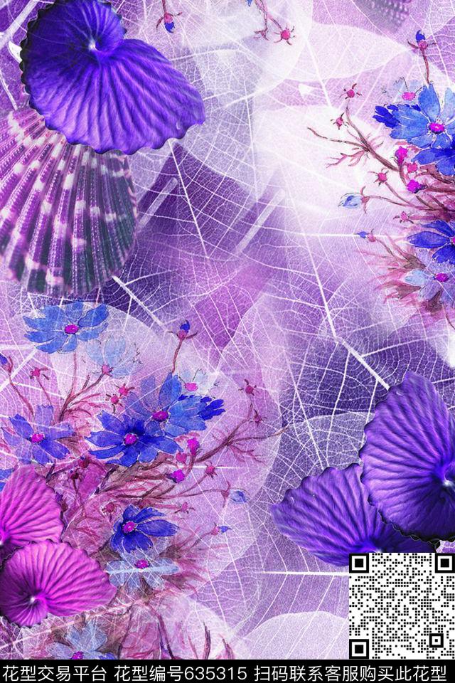 连衣裙流行时尚花卉数码印花华亿平台下载（图片编号: 635315） - 瓦栏（Walan）