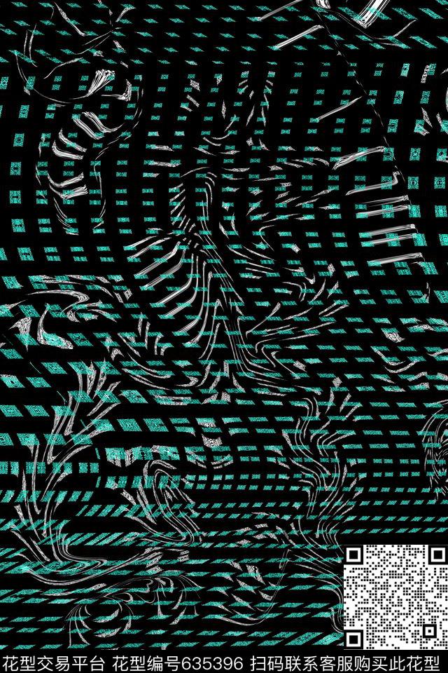 Fei-抽象派Fei-男装不规则线条数码印花华亿平台下载（图片编号: 635396） - 瓦栏（Walan）