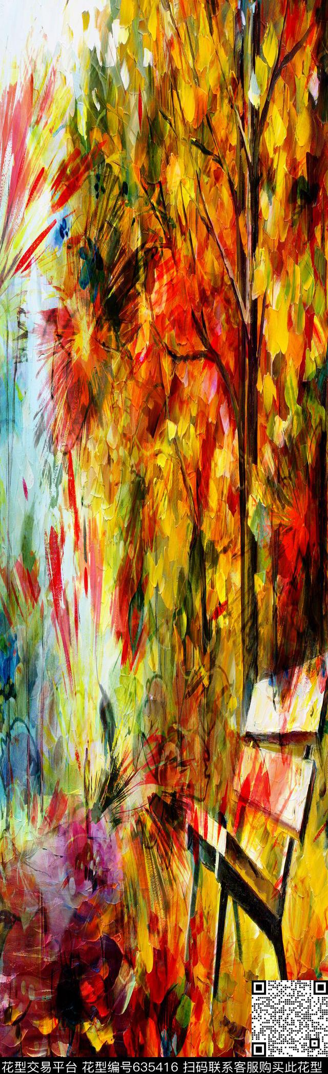 抽象彩图抽象长巾花纹抽象格形数码印花华亿平台下载（图片编号: 635416） - 瓦栏（Walan）