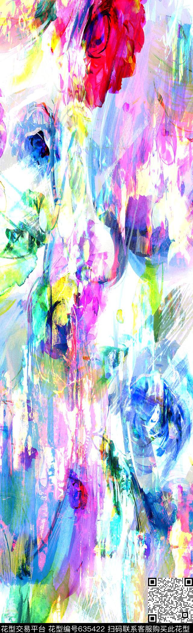 底纹格形长巾鲜艳长巾长巾丝巾花卉数码印花华亿平台下载（图片编号: 635422） - 瓦栏（Walan）