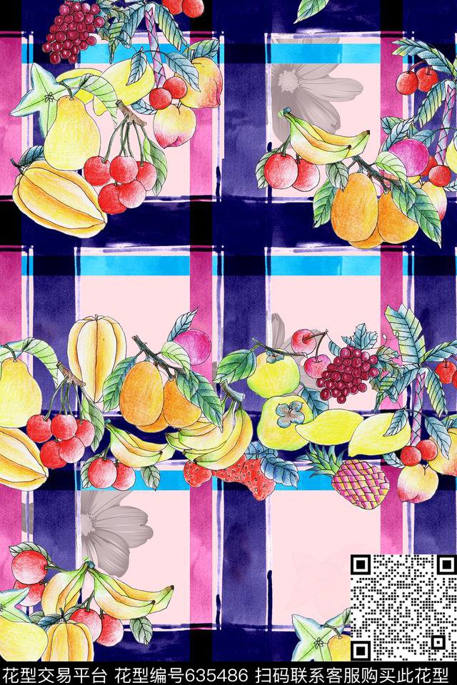 服装布艺素雅手绘风格子数码印花华亿平台下载（图片编号: 635486） - 瓦栏（Walan）