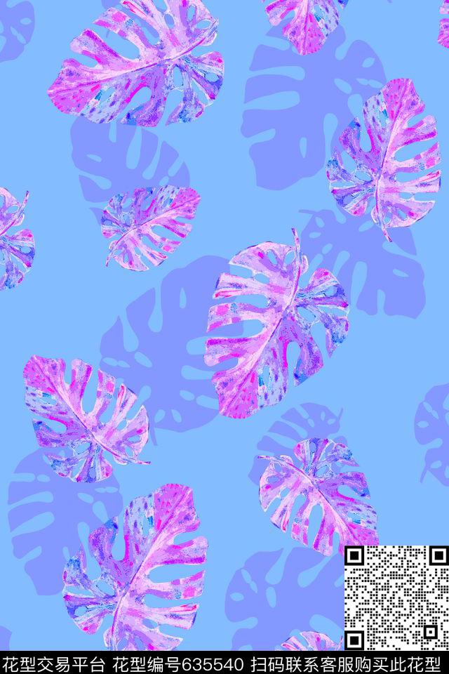 抽象棕榈叶热带传统印花华亿平台下载（图片编号: 635540） - 瓦栏（Walan）