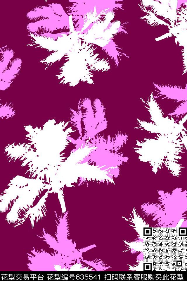 抽象棕榈叶热带传统印花华亿平台下载（图片编号: 635541） - 瓦栏（Walan）