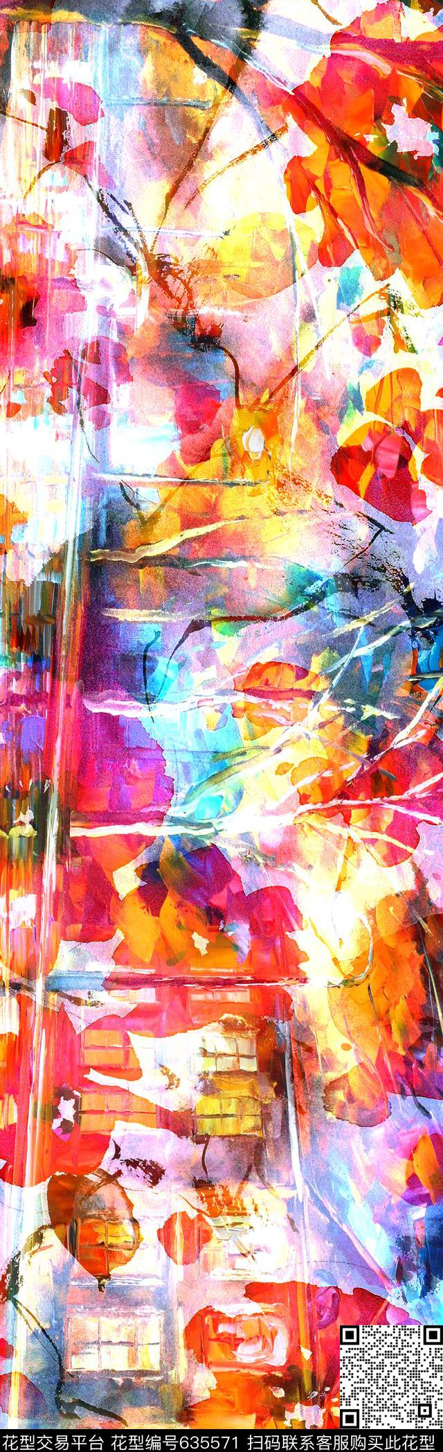 抽象彩图抽象长巾花纹抽象格形数码印花华亿平台下载（图片编号: 635571） - 瓦栏（Walan）