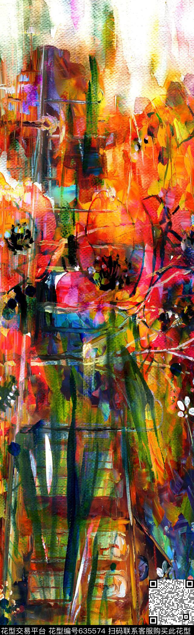 抽象彩图抽象长巾花纹抽象格形数码印花华亿平台下载（图片编号: 635574） - 瓦栏（Walan）