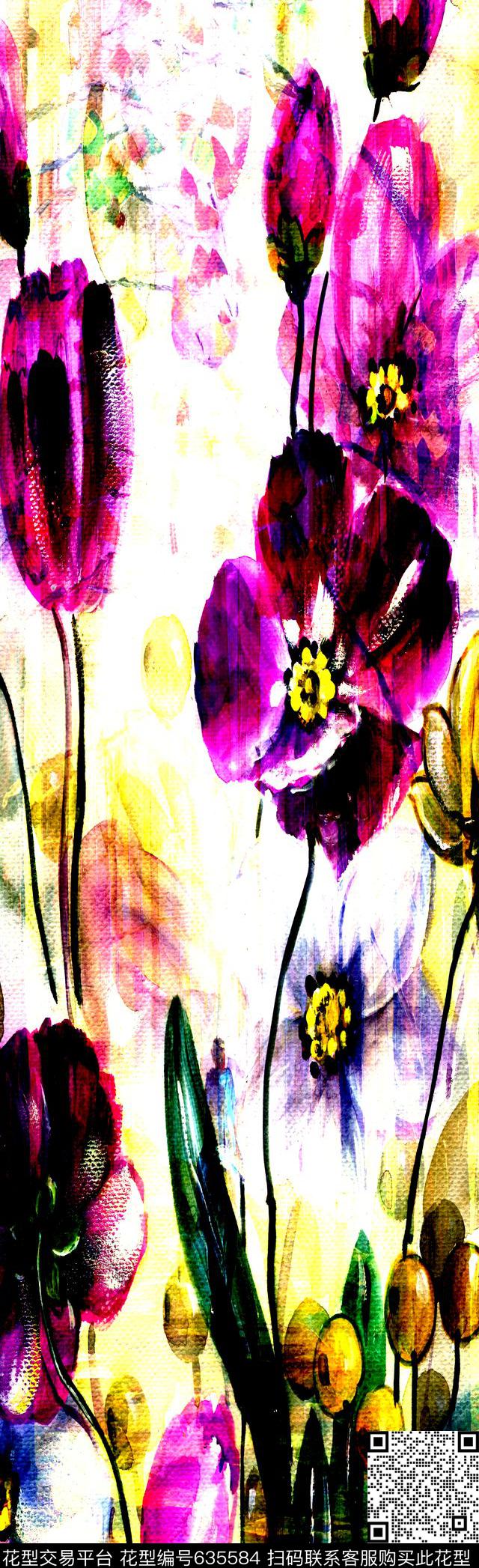 抽象彩图抽象长巾花纹抽象格形数码印花华亿平台下载（图片编号: 635584） - 瓦栏（Walan）