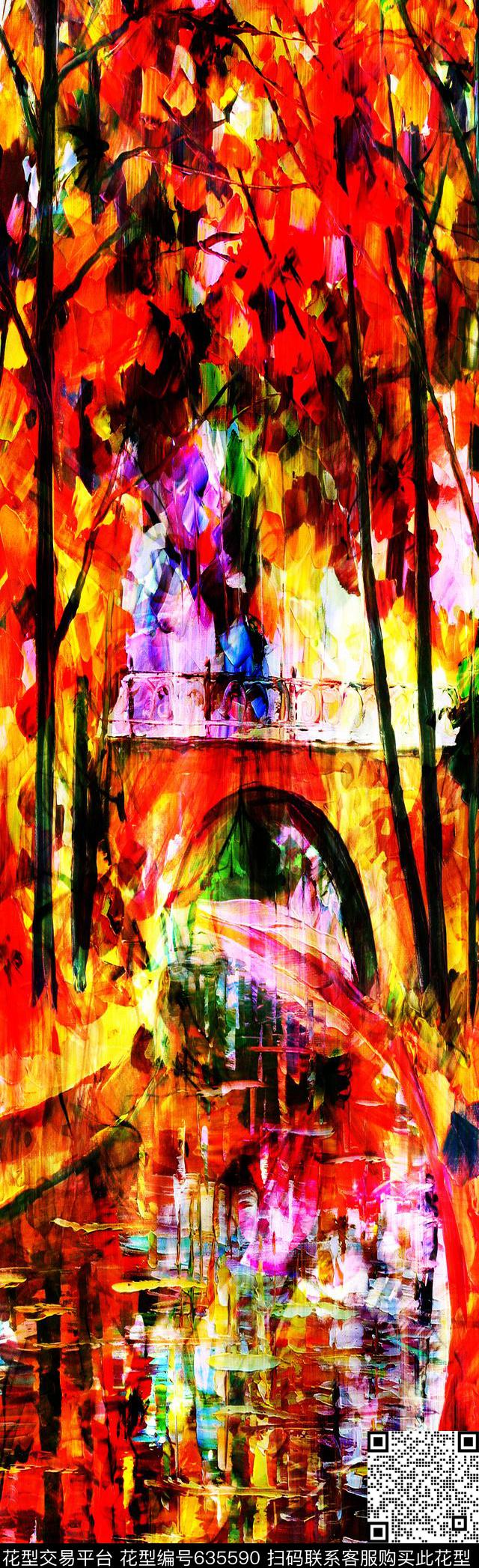 抽象彩图抽象长巾花纹抽象格形数码印花华亿平台下载（图片编号: 635590） - 瓦栏（Walan）