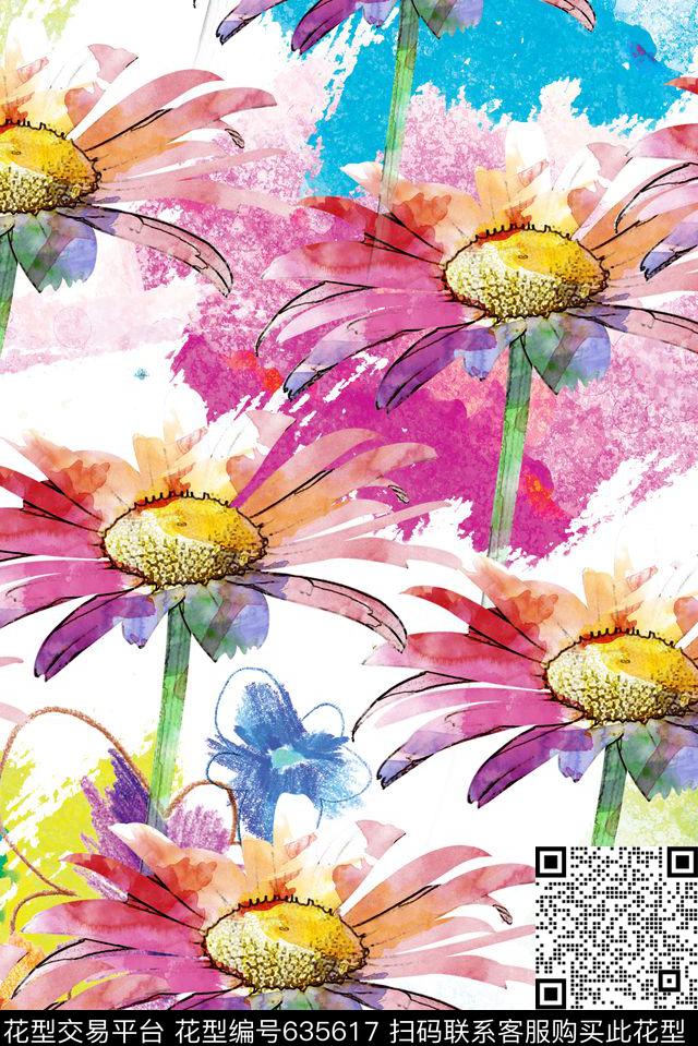 水彩泼墨肌理数码印花华亿平台下载（图片编号: 635617） - 瓦栏（Walan）