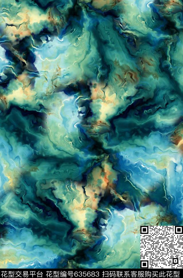 时尚抽象肌理纹数码印花时尚女装裙子彩色油画印花时尚潮流男装外套夹克卫衣印花数码印花华亿平台下载（图片编号: 635683） - 瓦栏（Walan）