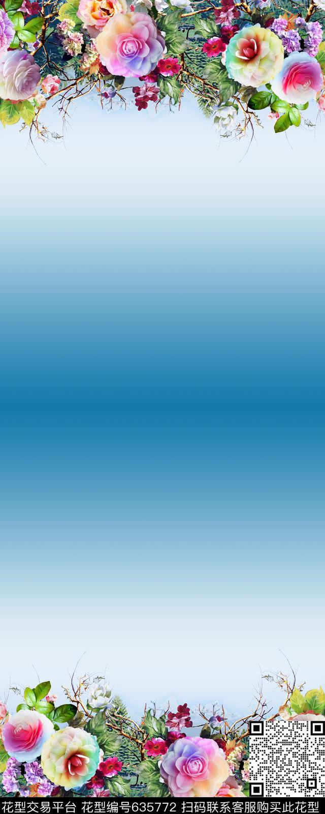 大花花卉数码印花华亿平台下载（图片编号: 635772） - 瓦栏（Walan）