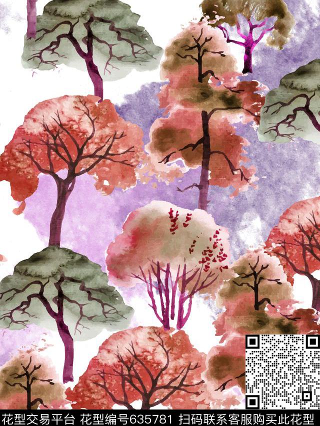 迷彩服树抽象数码印花华亿平台下载（图片编号: 635781） - 瓦栏（Walan）